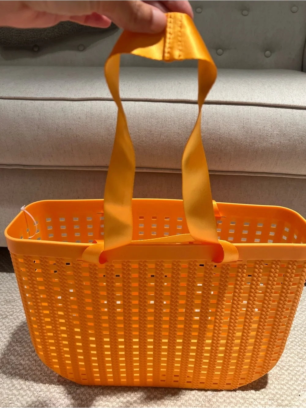 NWOT Shade & Shore Basket Weave Woven Tote Handbag  | Orange | Beach | Travel